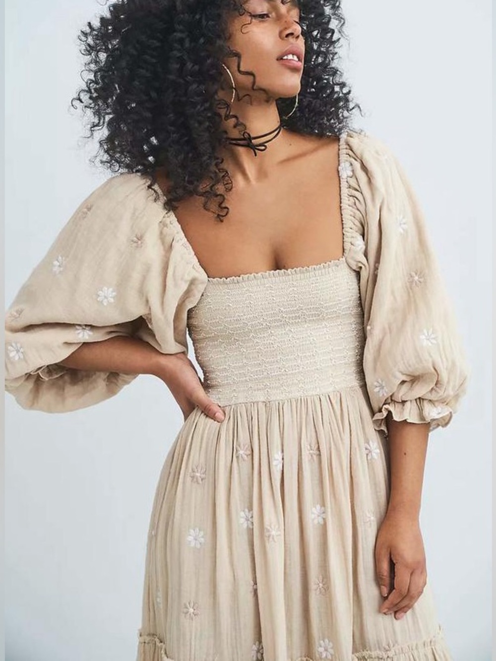 Free People Dahlia Embroidered
Maxi Dress / Pearl Island